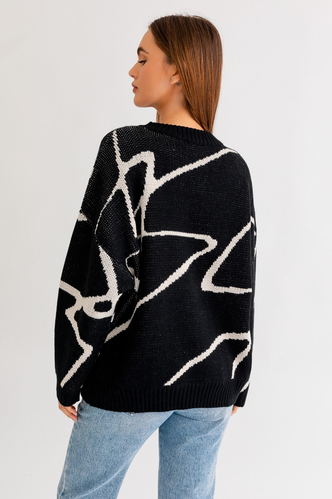 Abstract Oversized Sweater